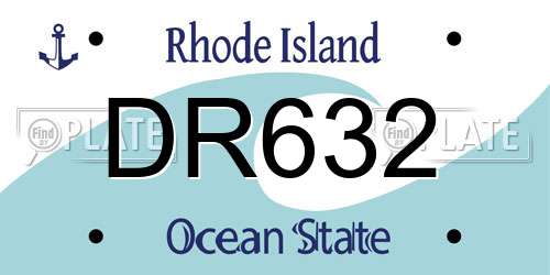 DR632 Rhode Island License Plate