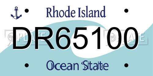 DR65100 Rhode Island License Plate
