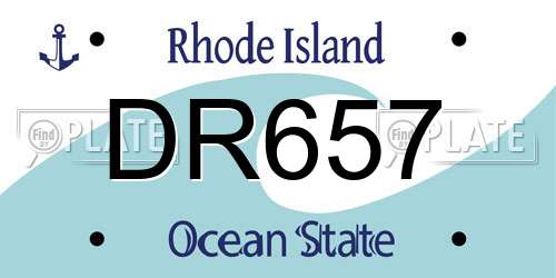 DR657 Rhode Island License Plate