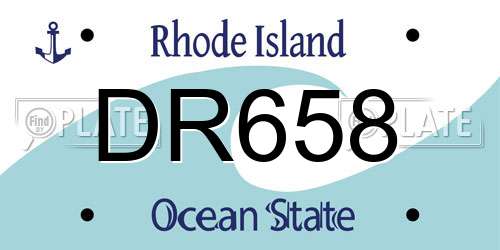 DR658 Rhode Island License Plate