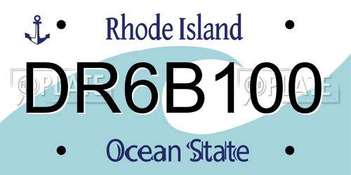 DR6B100 Rhode Island License Plate
