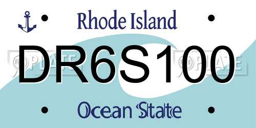 DR6S100 Rhode Island License Plate