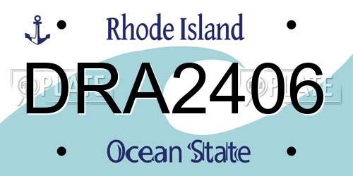 DRA2406 Rhode Island License Plate