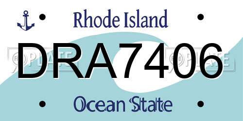 DRA7406 Rhode Island License Plate