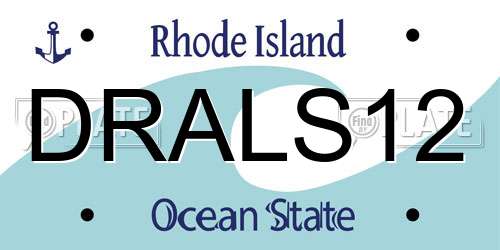 DRALS12 Rhode Island License Plate