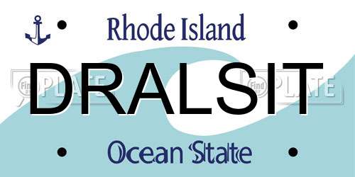 DRALSIT Rhode Island License Plate