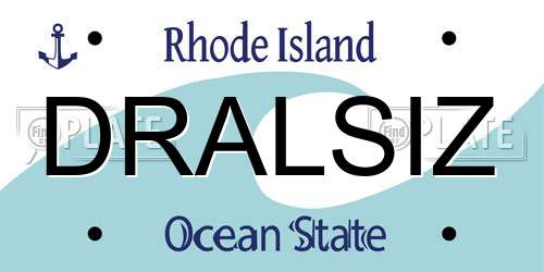 DRALSIZ Rhode Island License Plate