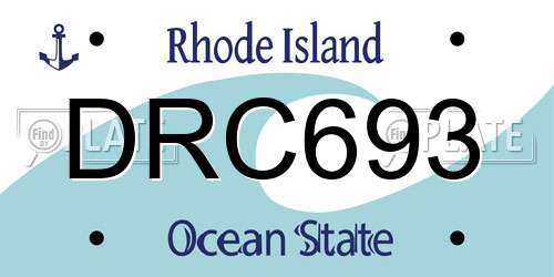 DRC693 Rhode Island License Plate