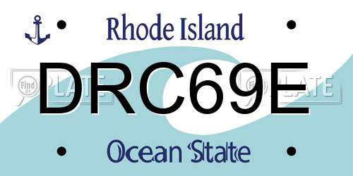 DRC69E Rhode Island License Plate