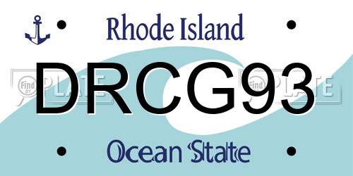 DRCG93 Rhode Island License Plate