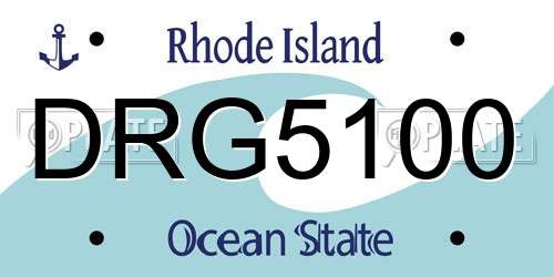 DRG5100 Rhode Island License Plate