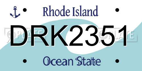 DRK2351 Rhode Island License Plate