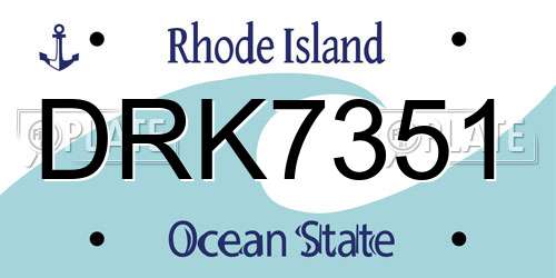 DRK7351 Rhode Island License Plate