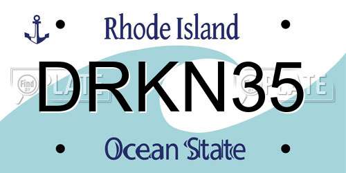 DRKN35 Rhode Island License Plate