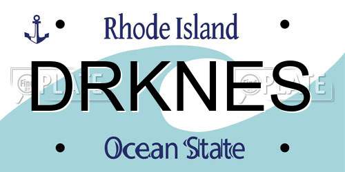 DRKNES Rhode Island License Plate