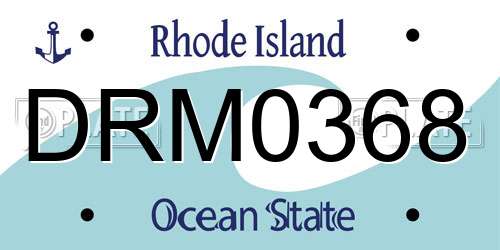 DRM0368 Rhode Island License Plate
