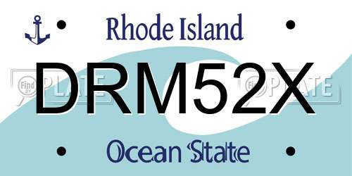DRM52X Rhode Island License Plate