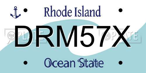DRM57X Rhode Island License Plate