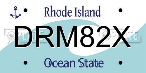 DRM82X Rhode Island License Plate