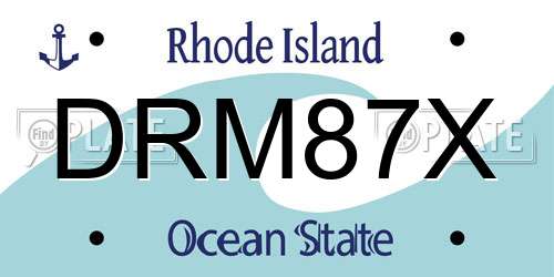 DRM87X Rhode Island License Plate