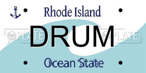 DRUM Rhode Island License Plate