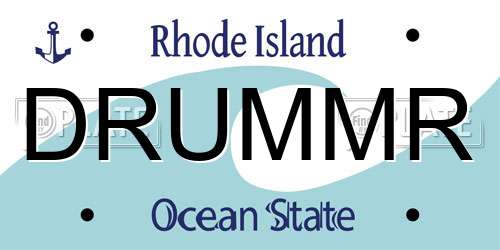 DRUMMR Rhode Island License Plate