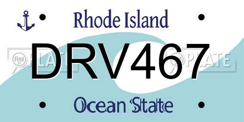 DRV467 Rhode Island License Plate