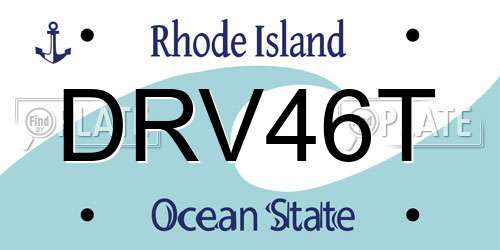 DRV46T Rhode Island License Plate