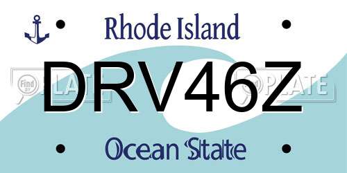 DRV46Z Rhode Island License Plate