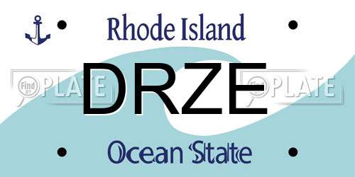 DRZE Rhode Island License Plate