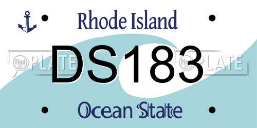 DS183 Rhode Island License Plate