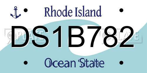 DS1B782 Rhode Island License Plate