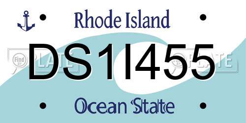 DS1I455 Rhode Island License Plate