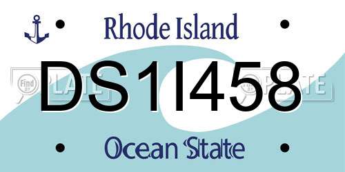 DS1I458 Rhode Island License Plate