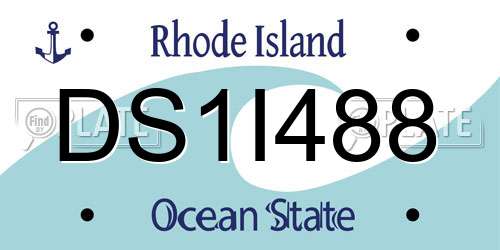 DS1I488 Rhode Island License Plate