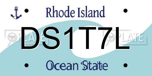DS1T7L Rhode Island License Plate