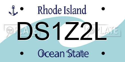 DS1Z2L Rhode Island License Plate