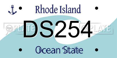 DS254 Rhode Island License Plate
