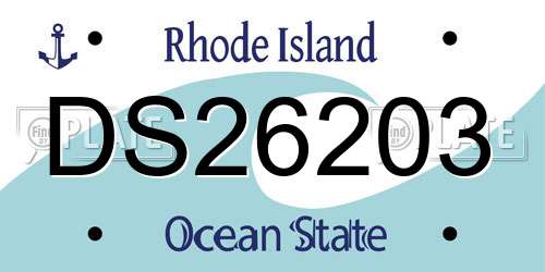 DS26203 Rhode Island License Plate