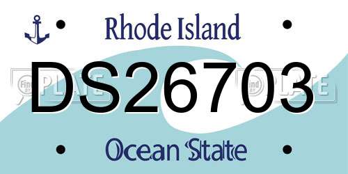 DS26703 Rhode Island License Plate