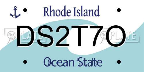 DS2T7O Rhode Island License Plate