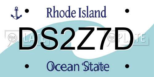 DS2Z7D Rhode Island License Plate