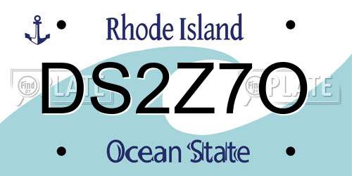 DS2Z7O Rhode Island License Plate