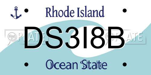 DS3I8B Rhode Island License Plate