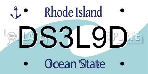 DS3L9D Rhode Island License Plate