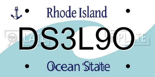 DS3L9O Rhode Island License Plate