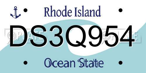 DS3Q954 Rhode Island License Plate