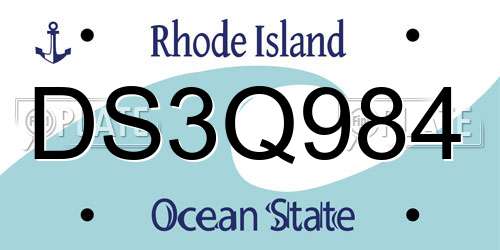 DS3Q984 Rhode Island License Plate
