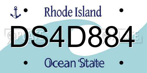 DS4D884 Rhode Island License Plate