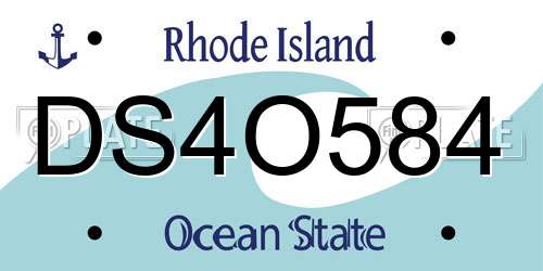 DS4O584 Rhode Island License Plate